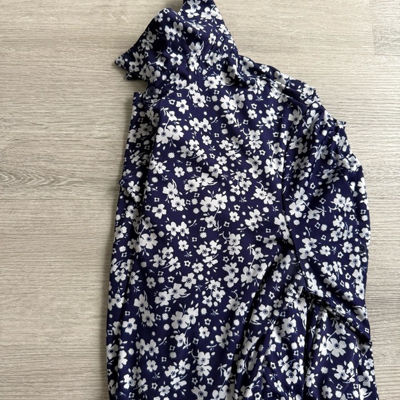 Navy Floral Wrap Dress - Picture 5 of 5